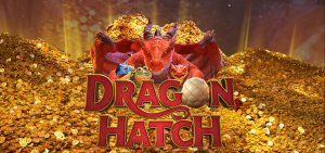 Dragão lendário em caverna protegendo um tesouro no jogo Dragon Hatch.